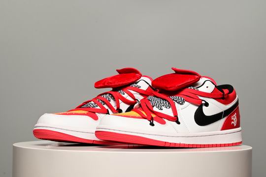 Cheap Air Jordan 1 Low Lucky Tiger White Black Red Men's Women's Basketball Shoes-29 - Click Image to Close